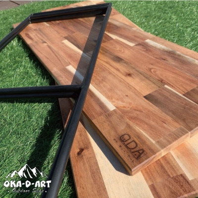 oka-d-art (ロゴレーザー刻印入り) アウトドア アイアンラック 2段タイプ