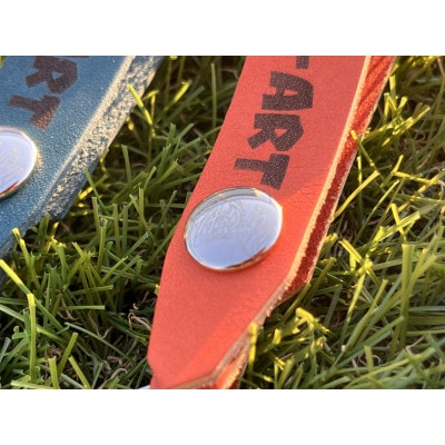 oka-d-art 革ベルト付きフック ステンレス(SUS)製 ギアフック ロゴ入り 5色5個set