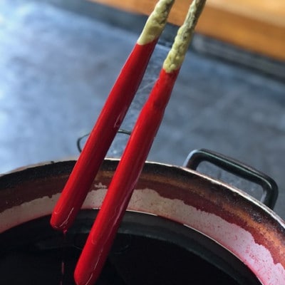 朱　ダルマ40本入り(約8cm)全工程手作り国内産ハゼの実蝋を100%使用〈伝統工芸品　和ろうそく〉