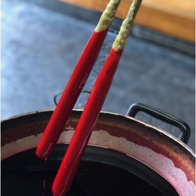 朱　ダルマ60本入り(約8cm)全工程手作り国内産ハゼの実蝋を100%使用〈伝統工芸品　和ろうそく〉