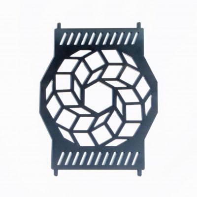 oka-d-artの黒皮鉄板 フラット バーナー五徳鉄板 ドデカゴン アウトドアやソロキャンプに