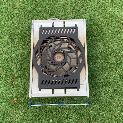 oka-d-artの黒皮鉄板 耐熱塗装Ver フラット バーナー五徳鉄板 ドデカゴン アウトドアに