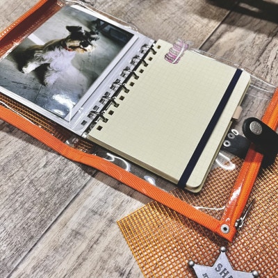 表紙がポーチになったM6ワイドサイズクリア手帳　推し活にも最高【SPEECHBALLOON】オレンジ