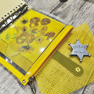 表紙がポーチになったM6ワイドサイズクリア手帳　推し活にも最高【SPEECHBALLOON】イエロー