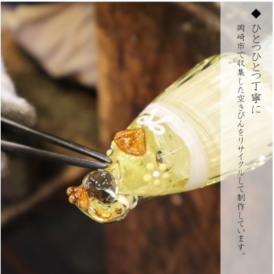 【岡崎ガラス工房 葵】立ち雛(ガラスのぼんぼり、屏風、毛せん付き)