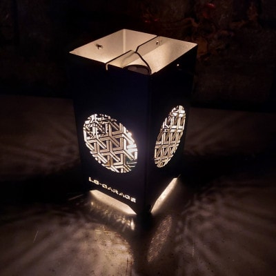 LEDランプシェード　組亀甲文様丸型