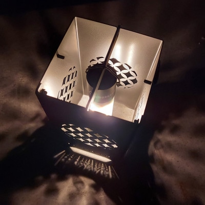 LEDランプシェード　七宝文様丸型