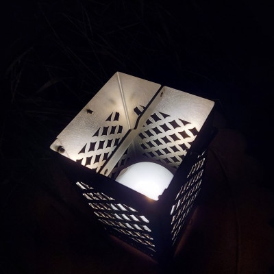 LEDランプシェード　七宝文様四角型