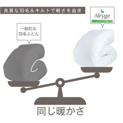 [夏用]究極に軽く、蒸れない羽毛ふとん (セミダブルロングサイズ)170x210cm(HVG)