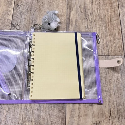 表紙がポーチになったバインダーLの手帳　推し活に最高【SPEECHBALLOON】Fairyパープル