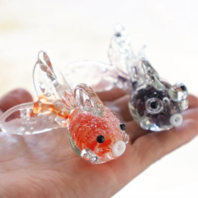 【数量限定】金魚 2色セット　岡崎ガラス工房 葵