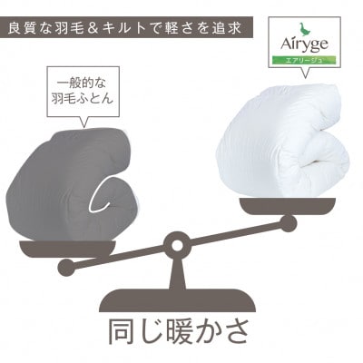 [夏用]究極に軽く、蒸れない羽毛ふとん (シングルロングサイズ)150×210cm(PWC)