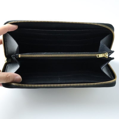 京都レザー ラウンドファスナー長財布【雅:金】 計1個