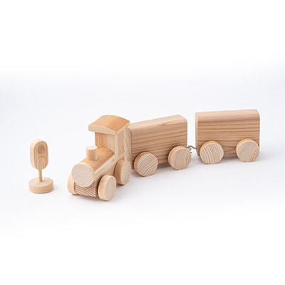 汽車セット(木製汽車1個、汽車信号1個)