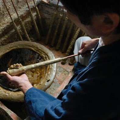 【岡崎手描き絵ろうそく】20匁 愛知県花かきつばた　全工程手作り国内産ハゼの実蝋を100%使用