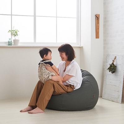 【ハナロロ】 ビーズクッション　大きなスタイリスオニオン170リットル (ホワイトベージュ)