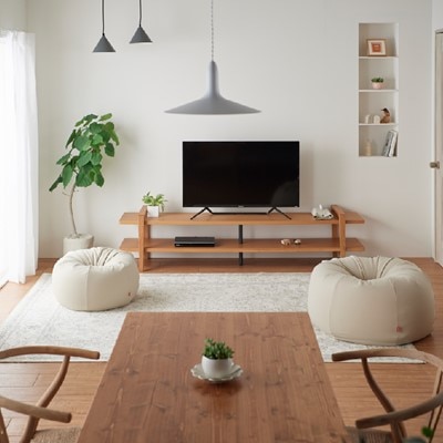 【ハナロロ】 ビーズクッション オニオン80リットル ニットカバー付(ベージュ)