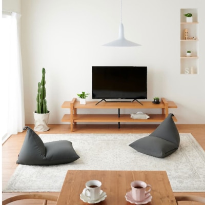 【ハナロロ】 ビーズクッション ポトラ60リットル ニットカバー付(チャコールグレー)