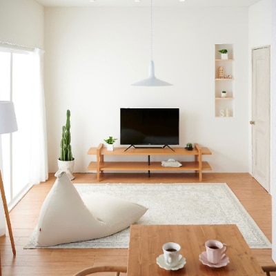 【ハナロロ】 ビーズクッション メガポトラ240リットル ニットカバー付(ベージュ)