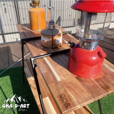 oka-d-art (ロゴレーザー刻印入り) アウトドア アイアンラック 2段タイプ