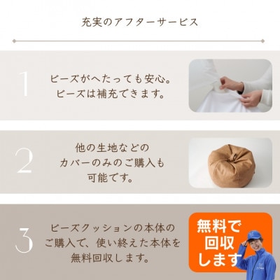 ハナロロのビーズクッション アンティークオニオン 80L レザーカバーセット(クリーム)