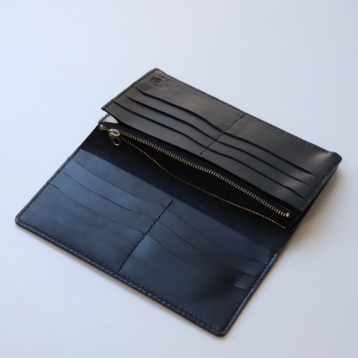 京都レザー　長財布　【粋:銀色】