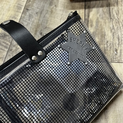 表紙がポーチになったM6ワイドサイズクリア手帳　推し活にも最高【SPEECHBALLOON】ブラック