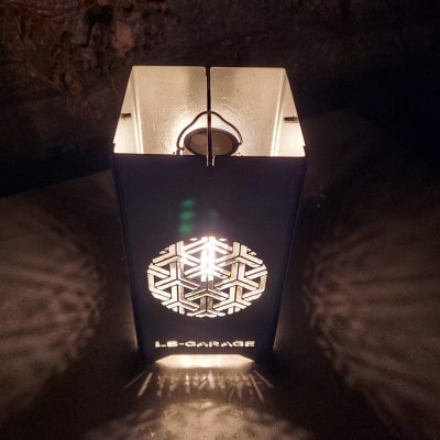 LEDランプシェード　組亀甲文様丸型