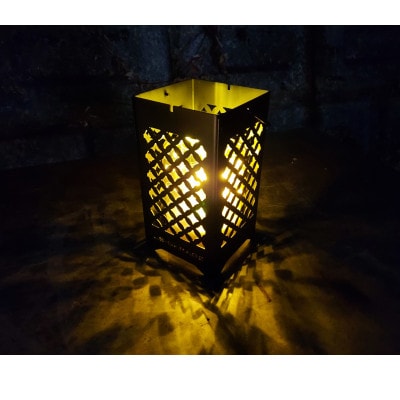 LEDランプシェード　七宝文様四角型