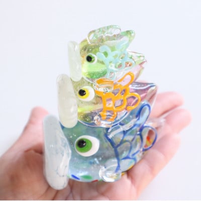 【岡崎ガラス工房 葵】こいのぼり家族