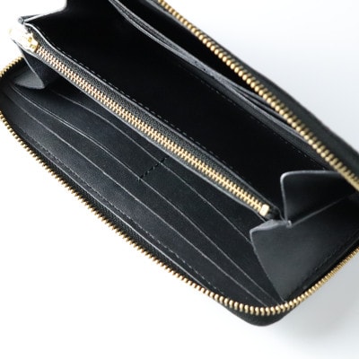 京都レザー ラウンドファスナー長財布【雅:金】 計1個