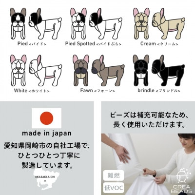 【ハナロロ】愛犬ぬいぐるみ フレブル M(クリーム)
