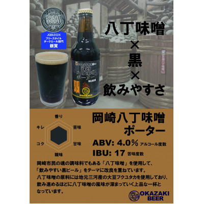 【岡崎ビール】ジンジャーIPA,レッドエール、岡崎八丁味噌ポーター　3種6本セット【配送不可地域：離島】