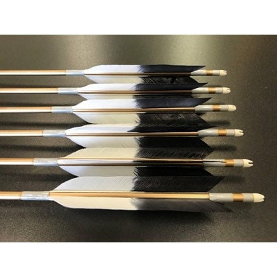 七面鳥アルミ矢「1913」　6本組(シャフト色:茶　矧ぎ糸:白系)