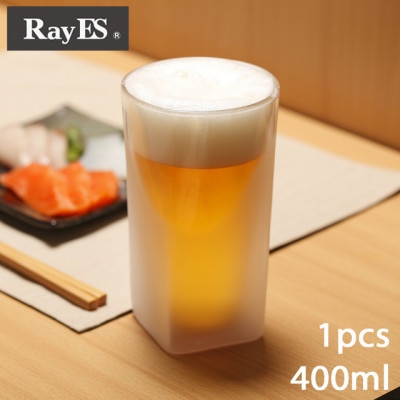 【RayES/レイエス】ダブルウォールグラス　RDS-002Lbf　400ml　フロスト
