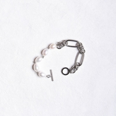 pearl bracelet silver men's【配送不可地域：沖縄県】