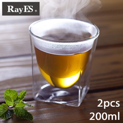 RayES/レイエスのダブルウォールグラス　RDS-004　200ml　ペアセット(2入)