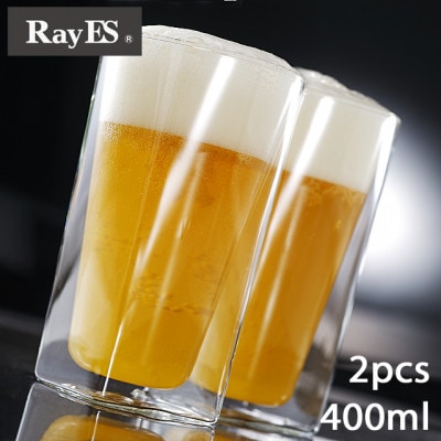 RayES/レイエスのダブルウォールグラス　RDS-002L　400ml　ペアセット(2入)