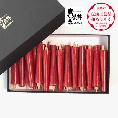 朱　イカリ2匁(24本入り)全工程手作り国内産ハゼの実蝋を100%使用〈伝統工芸品　和ろうそく〉