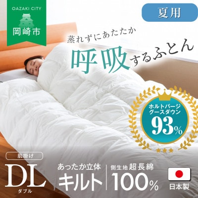 [夏用]究極に軽く、蒸れない羽毛ふとん (ダブルロングサイズ)190x210cm(HVG)