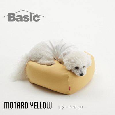 【ハナロロ】 ビーズクッション ペットクッションSカバー付 30L(モタードイエロー)