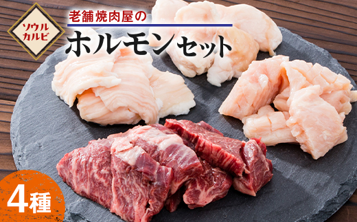 老舗焼肉屋のホルモンセット600g(150g×4種類)3～4人前【配送不可地域：離島】
