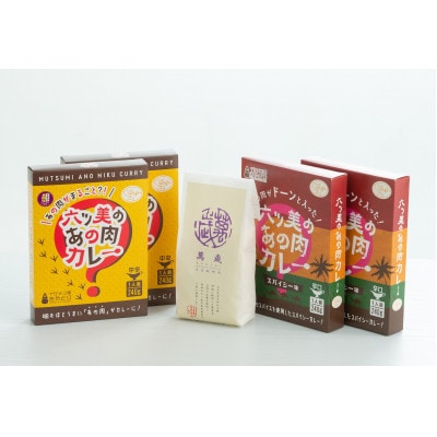 【六ツ美のあの肉カレー＆萬歳】国産おやどり骨付きモモ1本入りカレー＆復古米/大正浪漫セット(MIX)