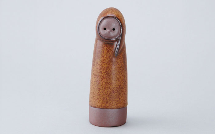 【瀬戸焼】ゆきんこ人形　赤茶（D86）【かしわ窯】/ オブジェ インテリア / 瀬戸市 [BBAJ030]