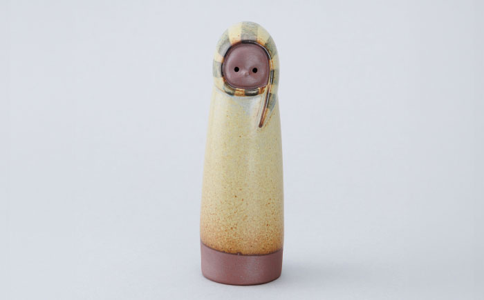 【瀬戸焼】ゆきんこ人形　ストライプ（D87）【かしわ窯】/ オブジェ インテリア  / 瀬戸市 [BBAJ032]