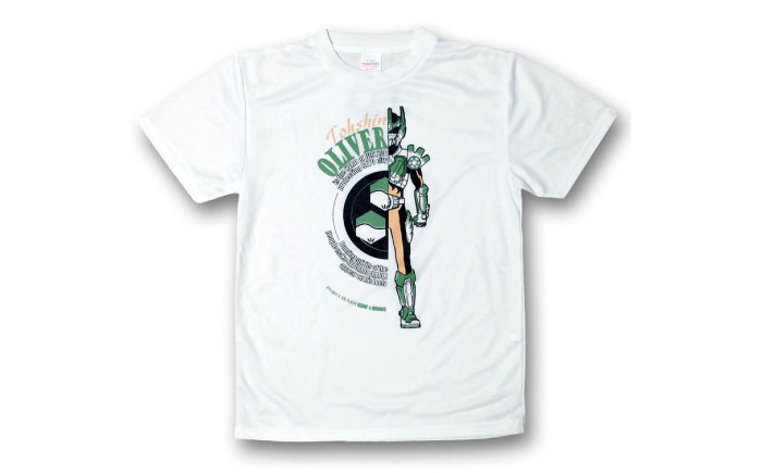 陶神オリバーTシャツ(120サイズ)+缶バッジセット / Ｔシャツ ティーシャツ 陶神オリバー 缶バッジ ヒーロー ご当地 キャラクター / 瀬戸市 / IZZAO's WORKS [BBAO001]