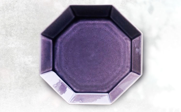 【瀬戸焼】八角メイン皿 ペアセット アメジスト色【まるたか水野コーポレーション】 / 食器 皿 プレート 陶器 [BBBF001]