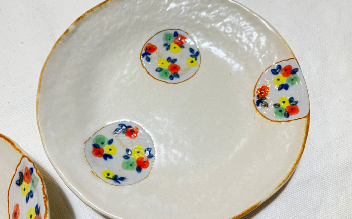 【瀬戸焼】丸紋花 取り皿5点セット 15cm【まるたか水野コーポレーション】 / 食器 皿 取り皿 陶器 [BBBF012]