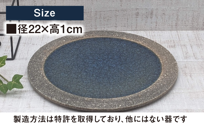【瀬戸焼】タイル素材の器 ジークRICH窯変アイ22cm丸皿【山長陶苑】 / 焼き物 やきもの 皿 器 丸皿 [BBBH009]