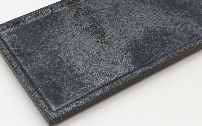 【瀬戸焼】タイル素材の器 アンティークブラック長皿 2枚セット【山長陶苑】 / プレート モダン 長角プレート テーブルウェア [BBBH035]